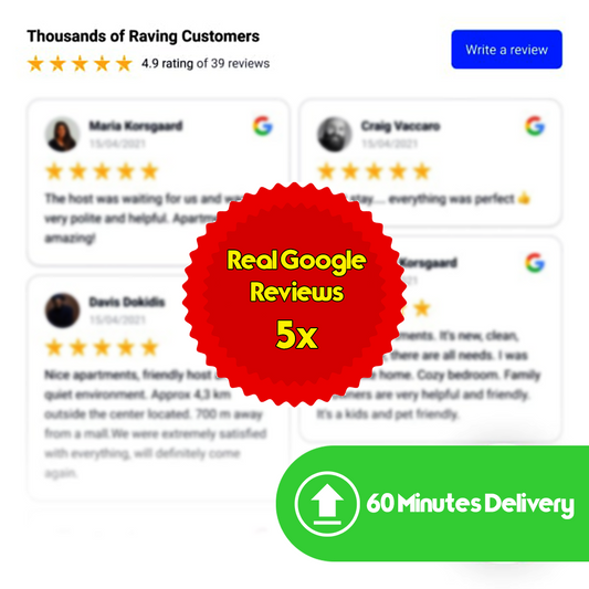 Google Reviews - Real 100%